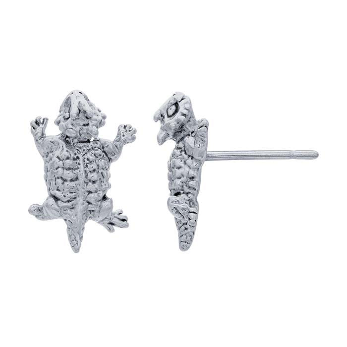 Sterling Silver Horned Toad Post Earring