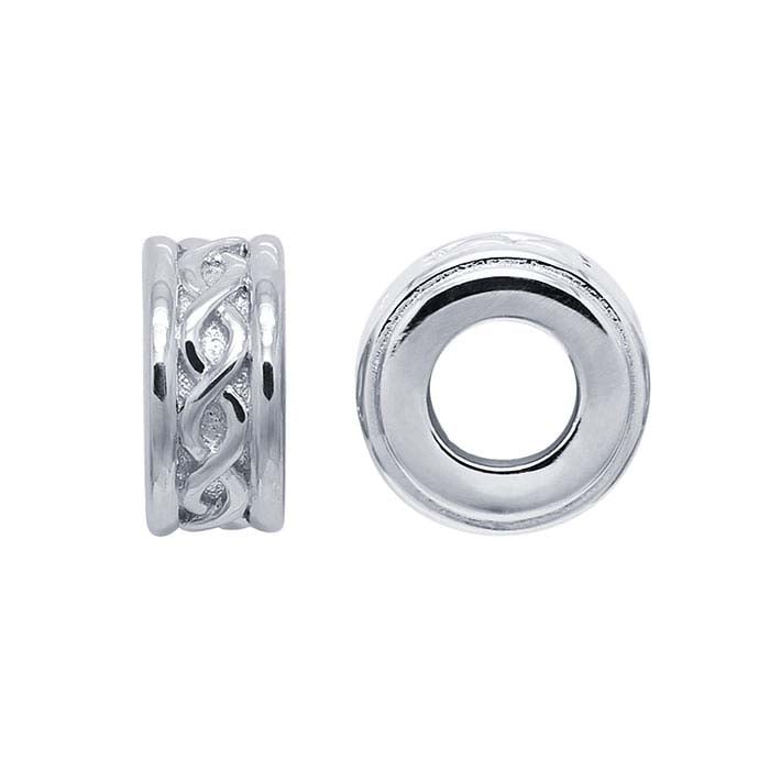 Sterling Silver 8 x Roundel "Smart" Infinity Bead with Silicone Insert