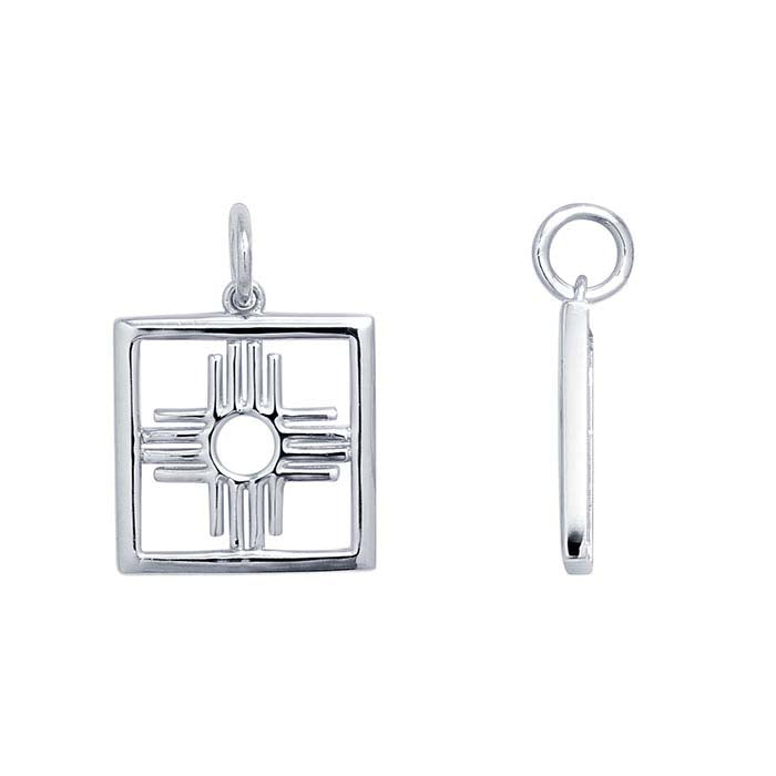Sterling Silver Framed Zia Charm
