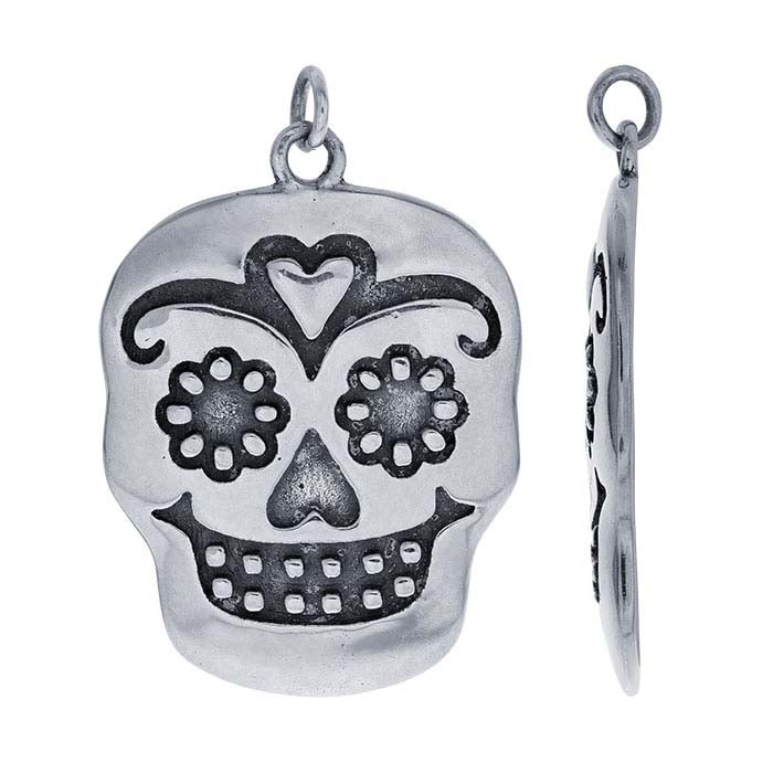Sterling Silver Sugar Skull Pendant