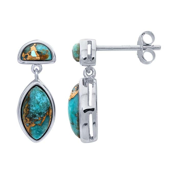 Sterling Silver Mojave Turquoise-Set Post Earrings