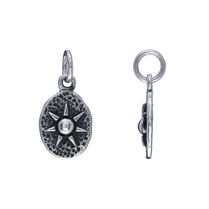 Sterling Silver Oval Coin with Sun