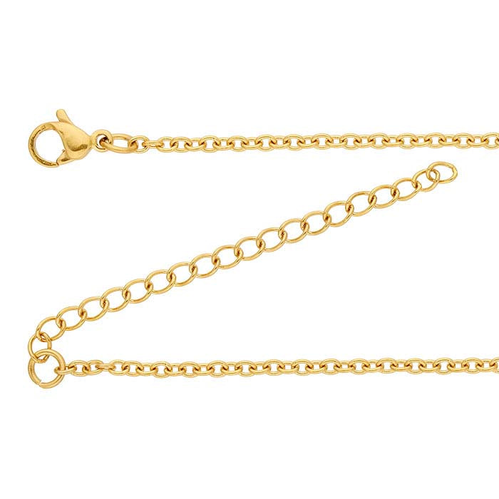 Steel Yellow Gold-Plated 2mm Cable Chain