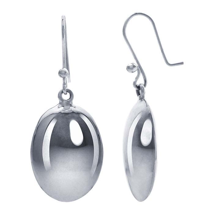 Sterling Silver Puff Discs Earrings