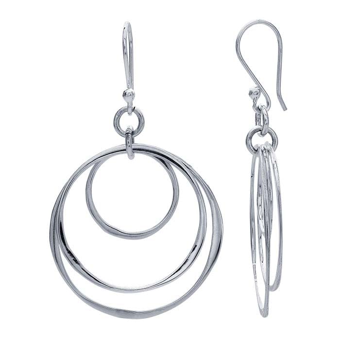 Sterling Silver Three Graduated Circle Earrings