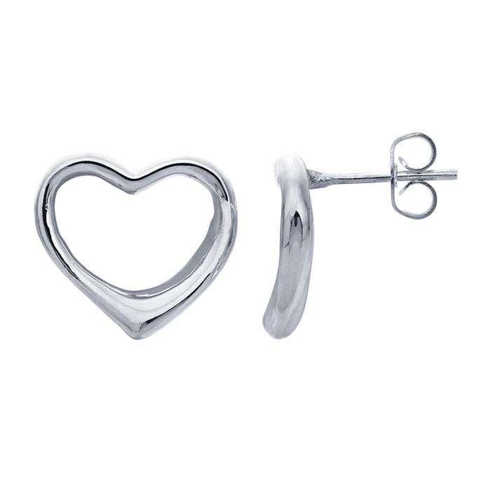Sterling Silver Open Heart Post Earrings