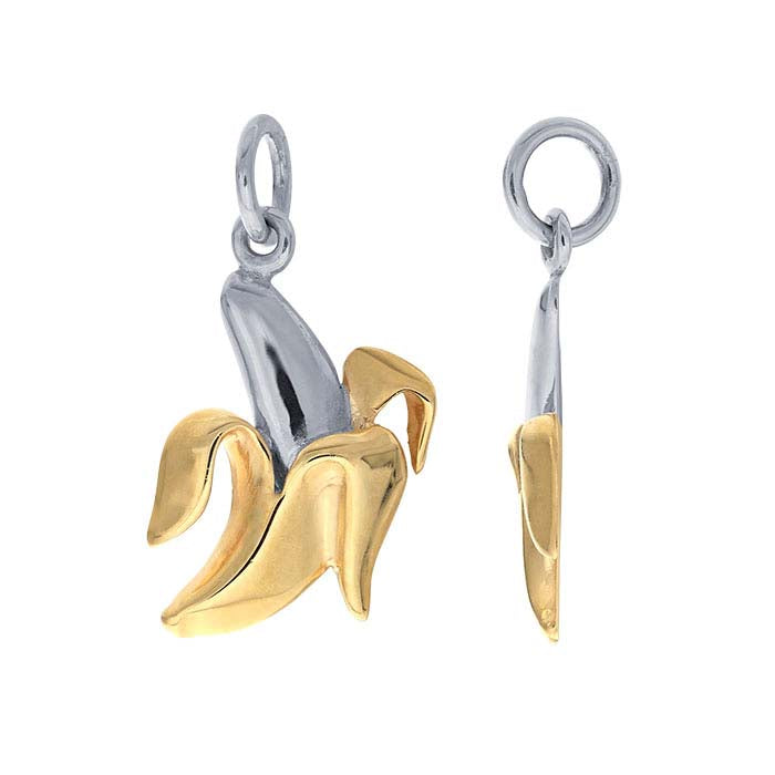 Sterling Silver Peeled Banana Charm