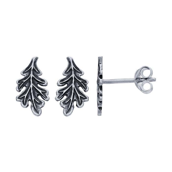 Sterling Silver Oak Leaf Post Earrings
