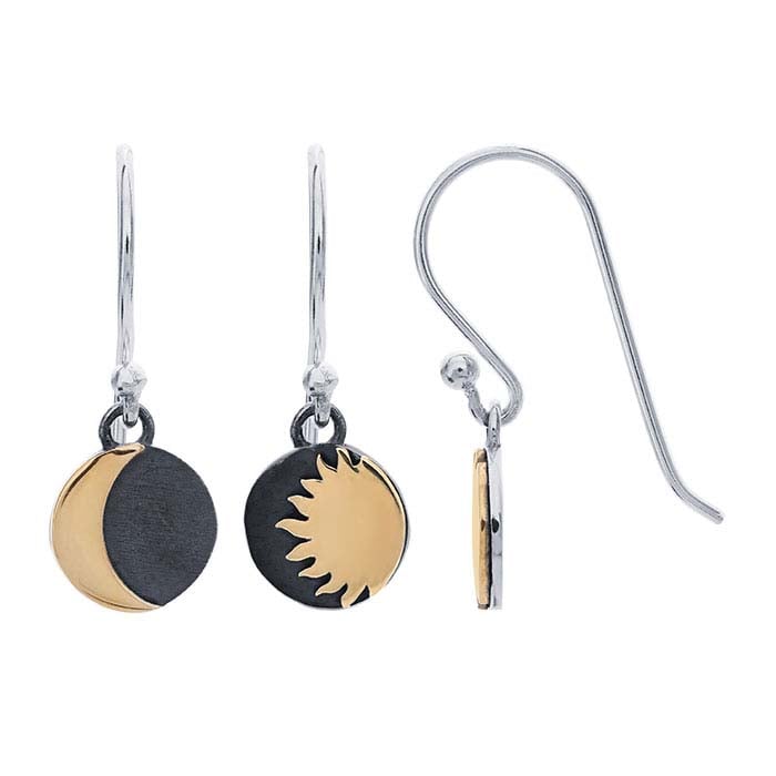 Sterling Silver Sun and Moon Earrings