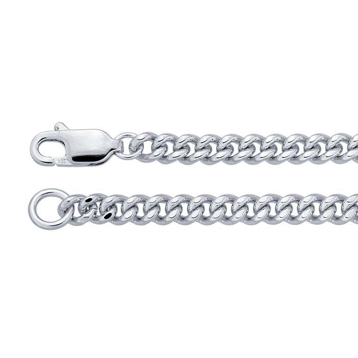 Sterling Silver Diamond-Set Curb Chain Bracelet