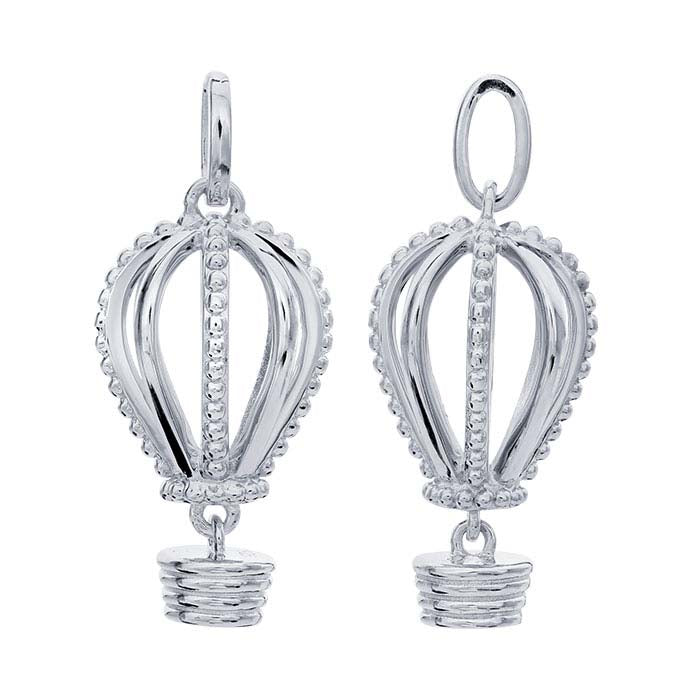 Sterling Silver Beaded Hot Air Balloon Pendant