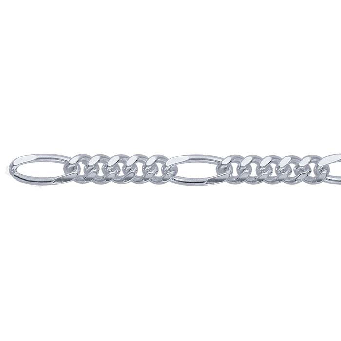 Sterling Silver Diamond-Cut Figaro Chain