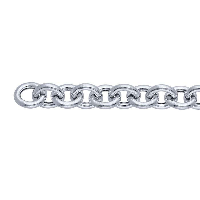 Sterling Silver 9mm Hollow Cable Chain, By the Foot