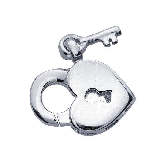 14K Yellow Gold Heart with Key Lobster Clasp