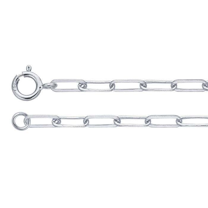 Sterling Silver 1.9mm Flat Oval Cable Chain