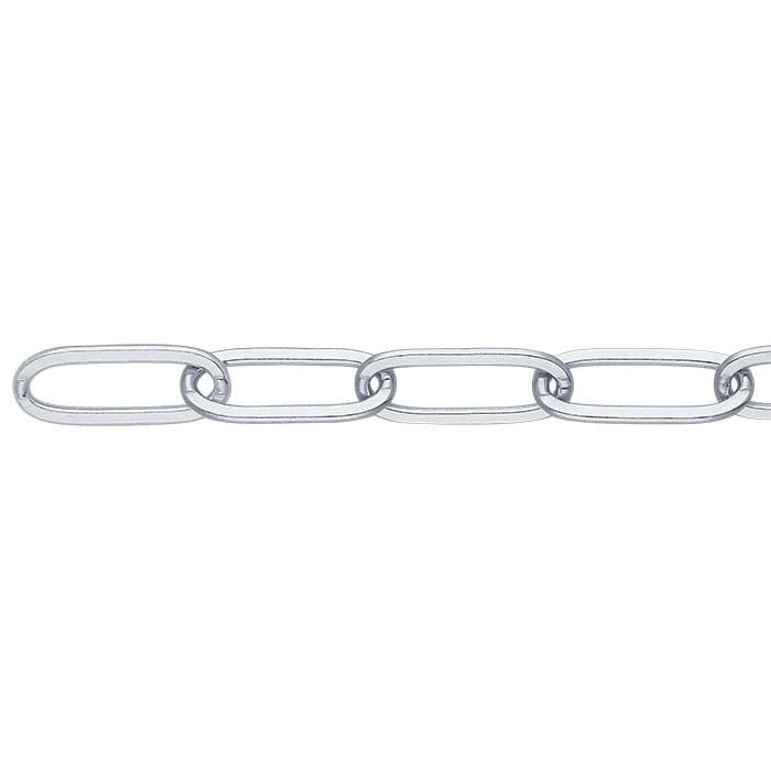 Sterling Silver 7.2mm Flat Oval Cable Chain, By the Foot