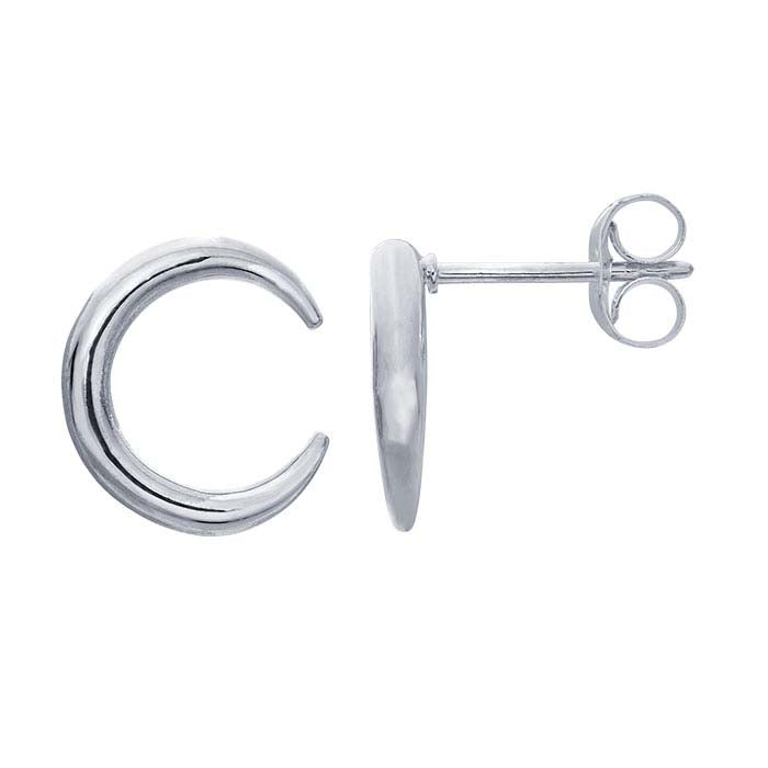 Sterling Silver Crescent Post Earrings