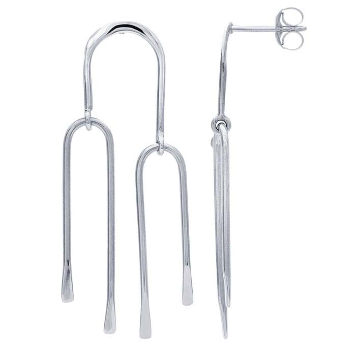 Sterling Silver Arch Waterfall Post Earrings