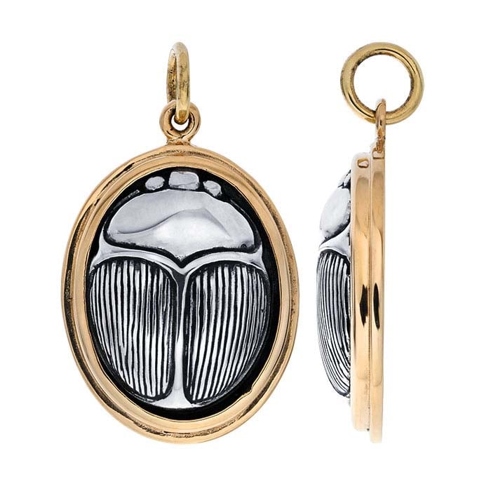 Sterling Silver Scarab Beetle Pendant