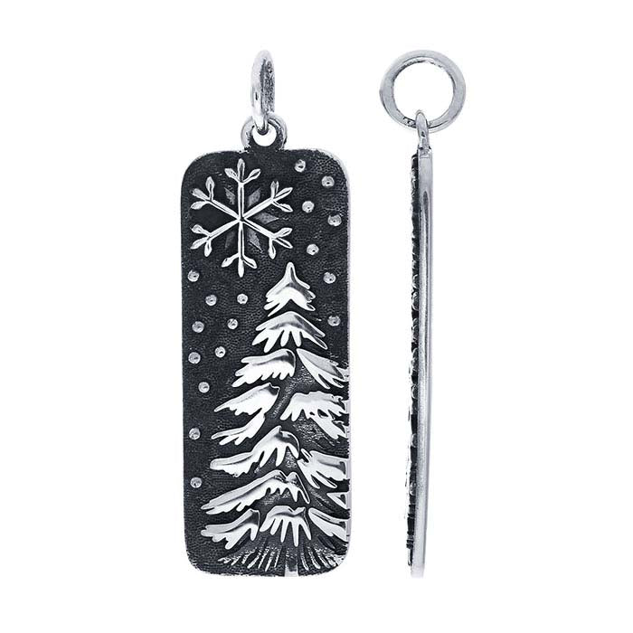 Sterling Silver Tree & Snowflake Pendant