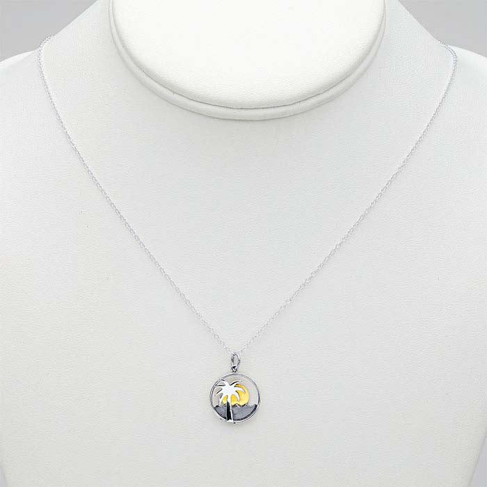 Halskette mit Palmenmotiv aus Sterlingsilber