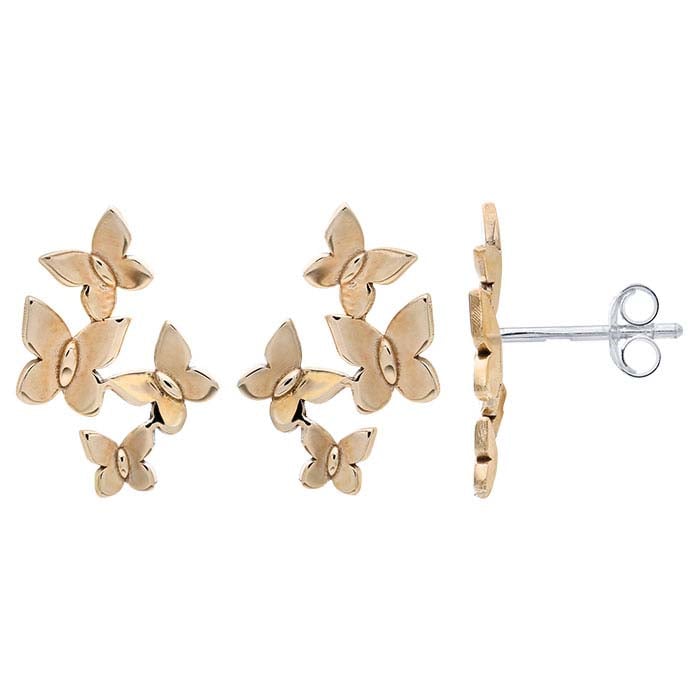 Bronze Butterflies Post Earrings