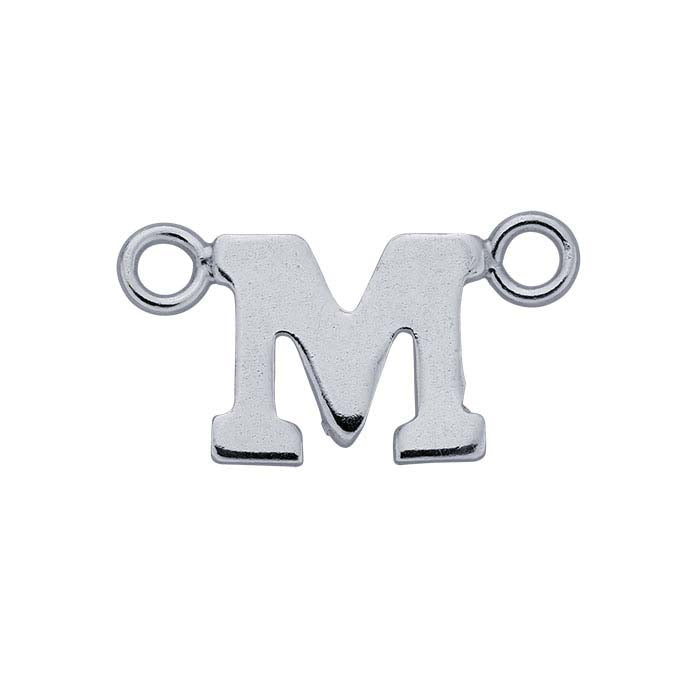 Sterling Silver Alphabet Festoon Pendant, M