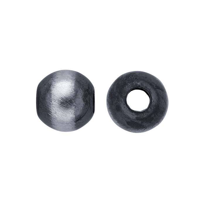 Sterlingsølv oxideret satin-finish rund perle