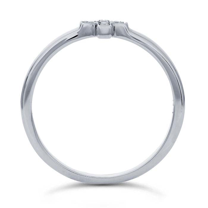 Sterling Silver Tiny CZ-Set Cross Ring