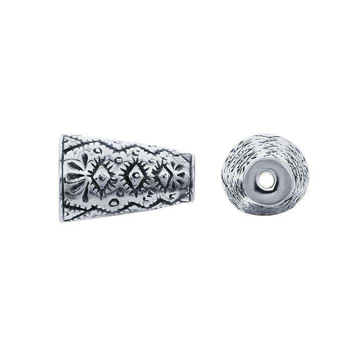 Sterling Silver Patterned Bead Cap