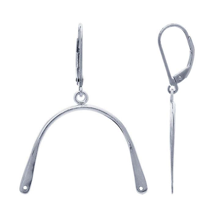 Sterling Silver Lever-Back Arch Ear Wire with Holes