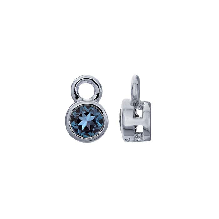 Sterling Silver 3mm Lab-Grown Alexandrite-Set Charm