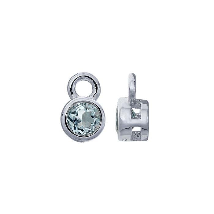 Sterling Silver 3mm Blue Topaz-Set Charm