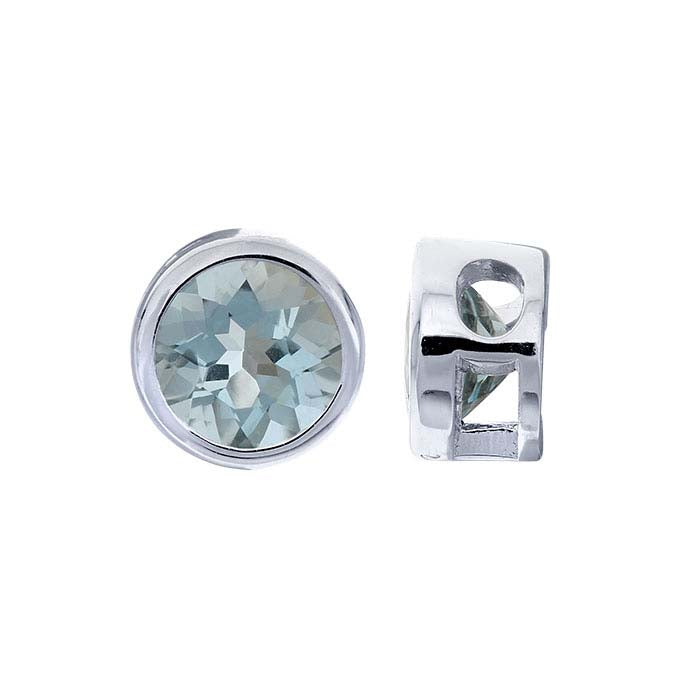 스털링 실버 4mm 아쿠아마린 세트 참