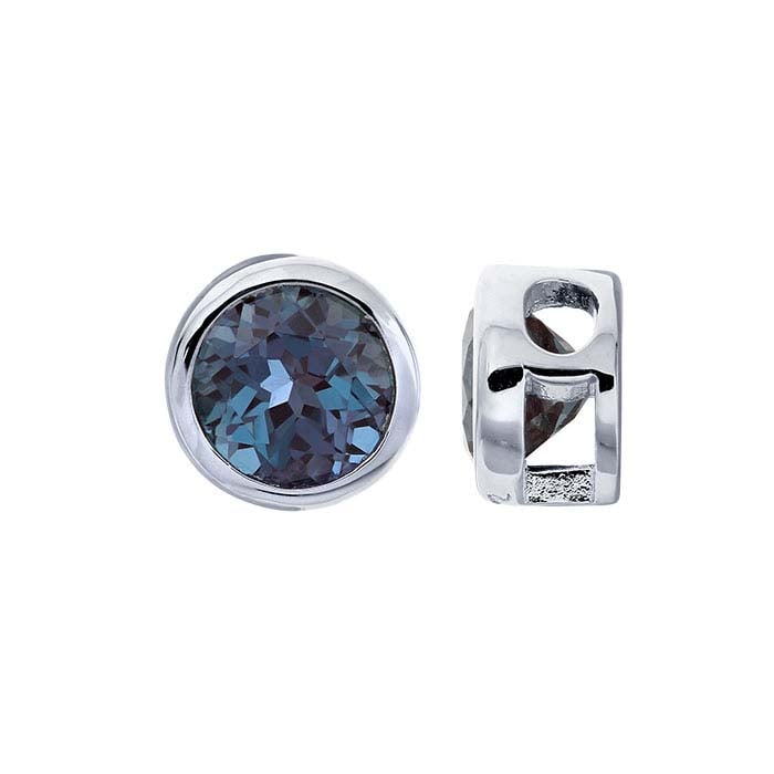 Sterling Silver 4mm Lab-Grown Alexandrite-Set Charm