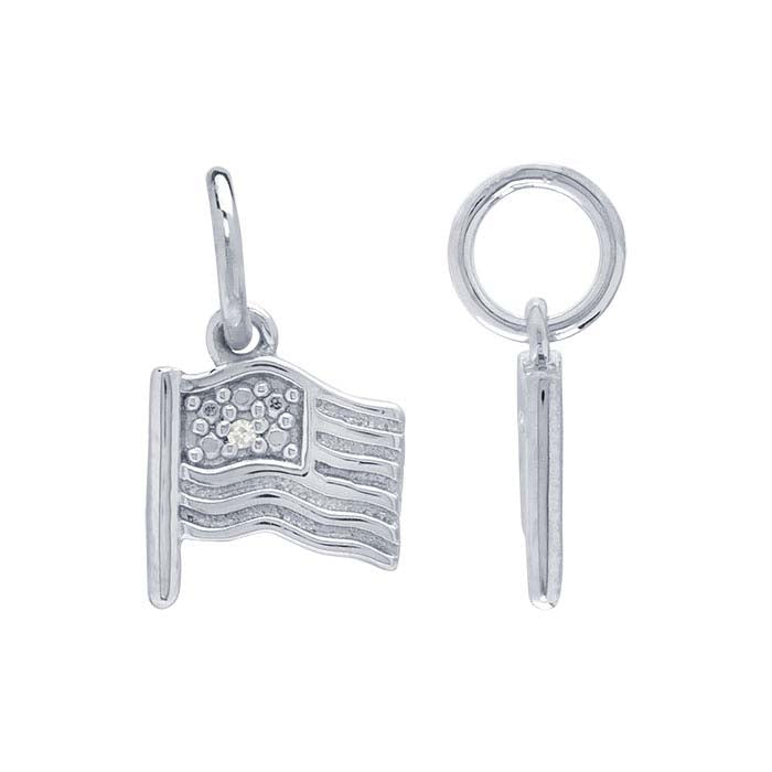 Sterling Silver USA Flag Charm