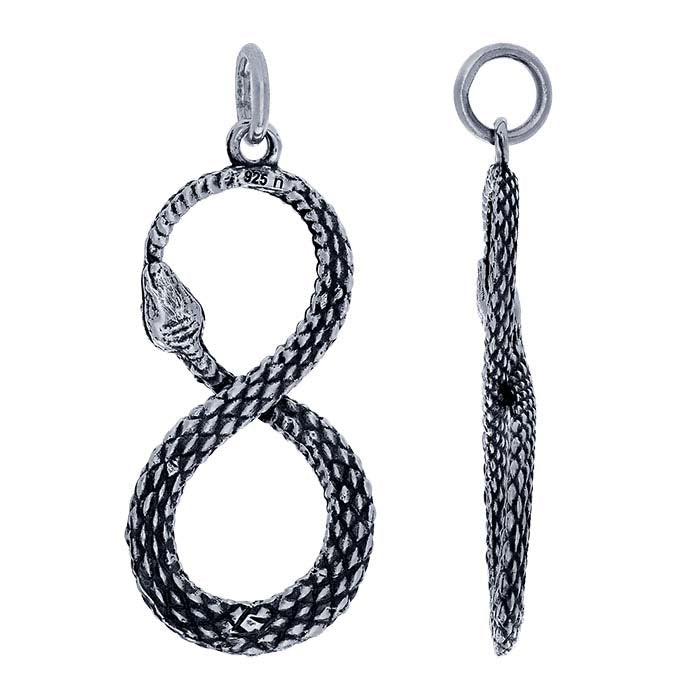 Sterling Silver Infinity Snake Pendant