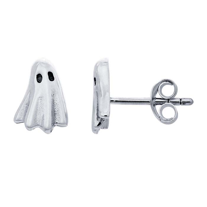 Pendientes de Poste Fantasma de Plata de Ley