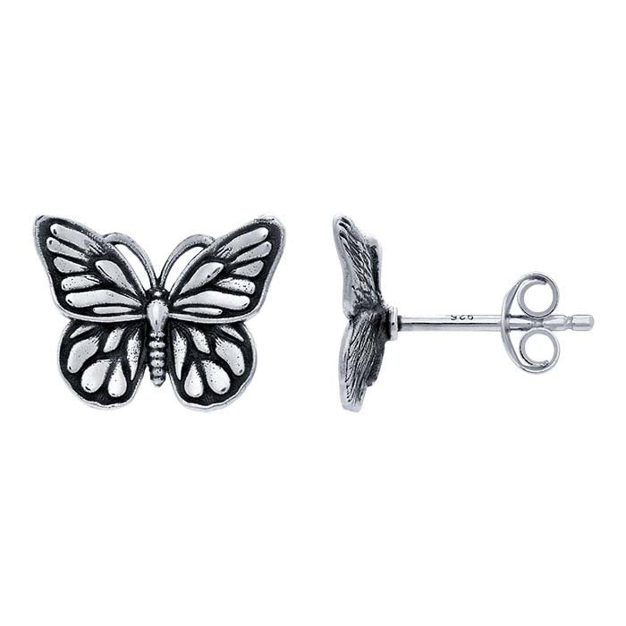 Sterling Silver Butterfly Post Earrings