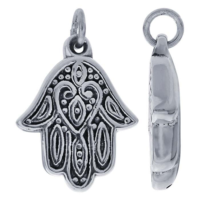 Sterling Silver Electroformed Hamsa Pendant