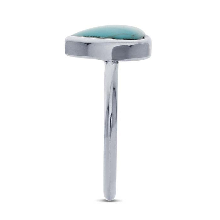 Sterling Silver Triangle Imitation Turquoise-Set Ring