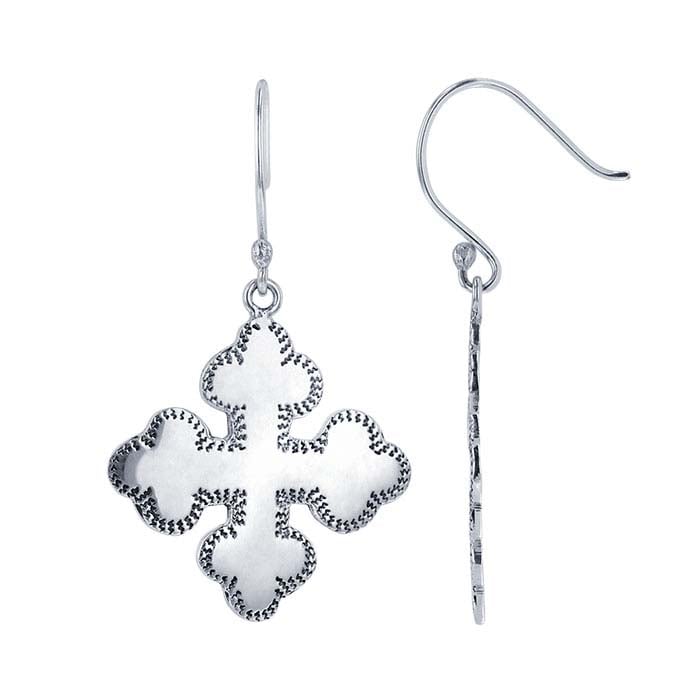 Sterling Silver Botonee Cross Earrings