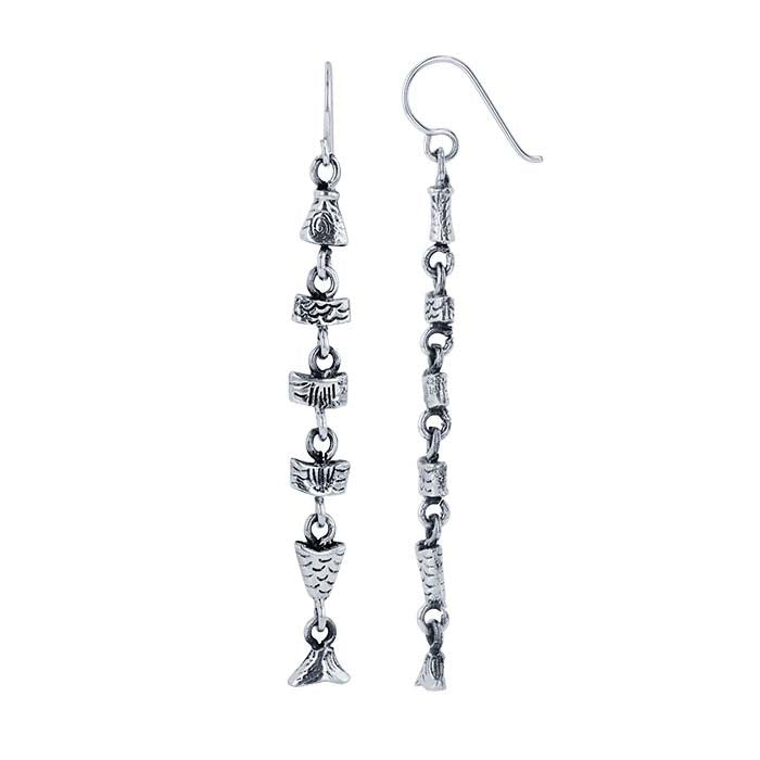 Sterling Silver Fish Earrings