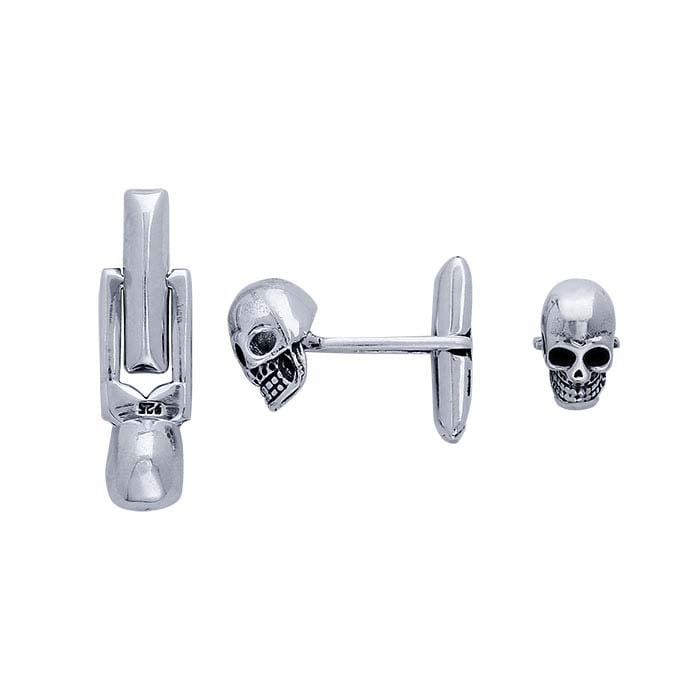 Sterling Silver Skull Cuff Links