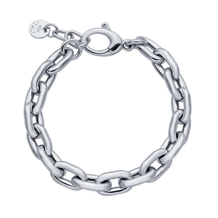 Sterling Silver Oval Cable Chain Bracelet