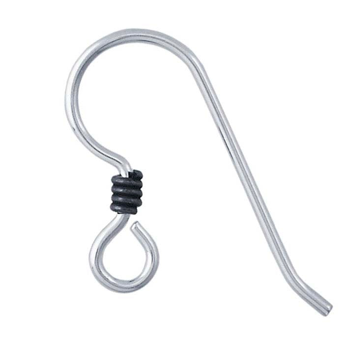 Ear Wire with Loop and Black Base-Metal Coil