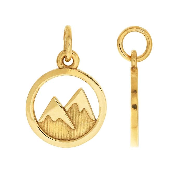 Bronze Snow Cap Mountains Charm