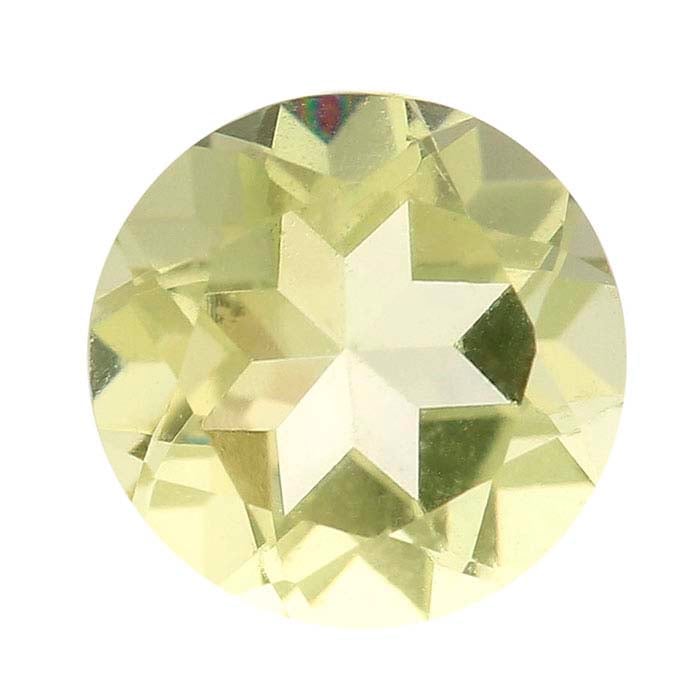 Lemon Quartz Round Faceted Stone, AA-Grade