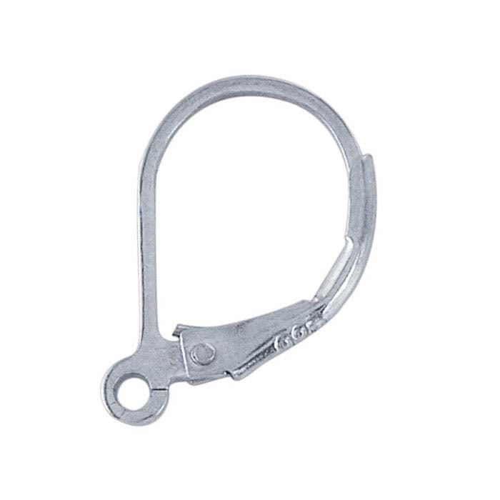 स्टर्लिंग सिल्वर लीवर-बैक ईयर वायर विद ओपन रिंग