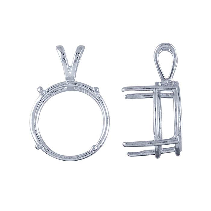 Srebrna próby 925 oprawa do zawieszki koszykowej ReadySet™ 18 mm okrągła